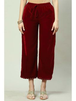 Biba - Women Maroon Plain Palazzo