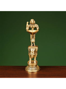 Ekaa Handicrafts - Brass Deep Laxmi On Elephant