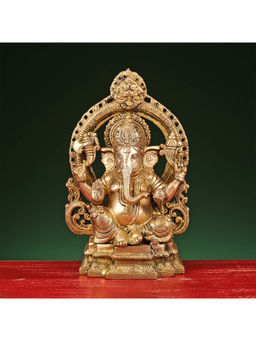 Ekaa Handicrafts - 11" Brass Lord Ganesha Statue