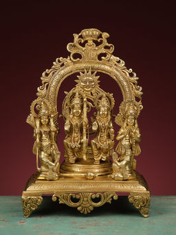 Ekaa Handicrafts - Brass Ram Darbar, God Ram, Laxman, Hanuman and Goddess Sita