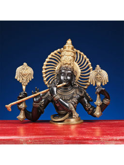 Ekaa Handicrafts - 15" Brass Lord Krishna Bust