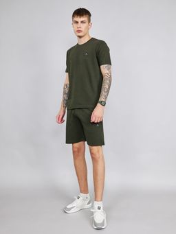 Rock.it - Men's Olive Cotton Blend Textured Co-Ord Set