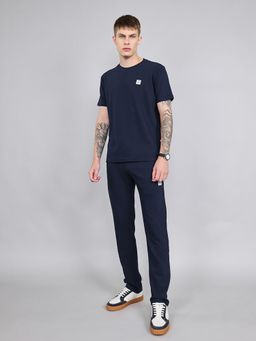 Rock.it - Men's Navy Blue Cotton Blend Textured Co-Ord Set