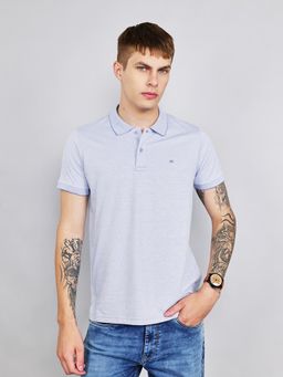 Monte Carlo - Men's Blue Regular Fit Half Sleeve Polo Neck T-Shirt