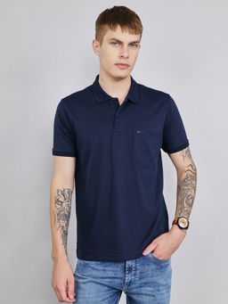 Monte Carlo - Men's Navy Blue Regular Fit Half Sleeve Polo Neck T-Shirt