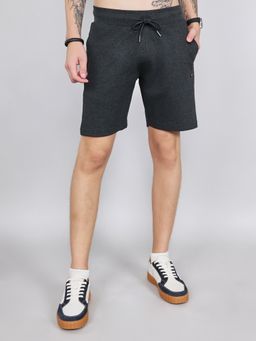 Monte Carlo - Men's Charcoal Regular Fit Plain Bermuda