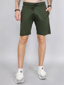 Monte Carlo - Men's Olive Regular Fit Plain Bermuda