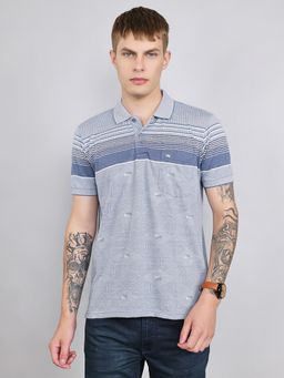 Monte Carlo - Men's Regular Fit Grey Half Sleeve Polo Neck T-Shirt