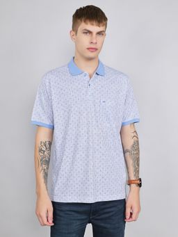 Monte Carlo - Men's Blue Regular Fit Half Sleeve Striped Polo T-Shirt