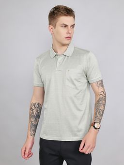 Monte Carlo - Men's Grey Regular Fit Half Sleeve Solid Polo T-Shirt