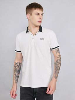 Monte Carlo - Men's White Regular Fit Half Sleeve Solid Polo T-Shirt