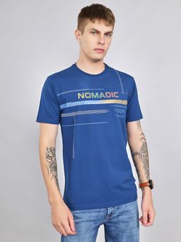 Monte Carlo - Men's Blue Regular Fit Half Sleeve Round Neck Tshirt