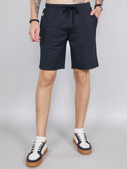 Monte Carlo - Men's Navy Blue Regular Fit Solid Bermuda
