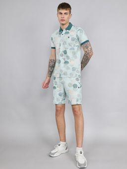 Monte Carlo - Men's Green Cotton Blend Abstract Printed Co-Ord Set