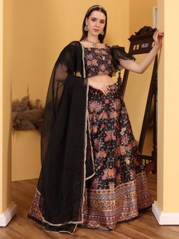 Ethnovog - Ready To Wear Multicolor Printed Lehenga and Blouse with Dupatta (Set of 3)