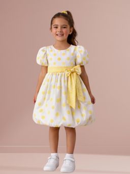 Lil Drama - Citrus Crush Girls Yellow Cotton Dress