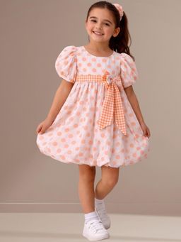 Lil Drama - Citrus Crush Girls Orange Cotton Dress