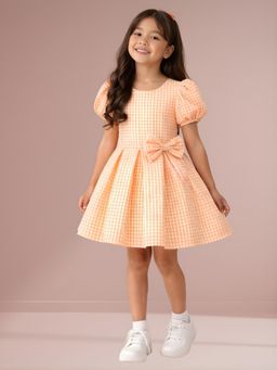 Lil Drama - Citrus Crush Girls Orange Cotton Dress