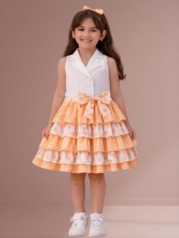 Lil Drama - Citrus Crush Girls Cotton Top and Skirt