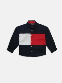 Tommy Hilfiger - Boys Colorblock Regular Fit Cotton Shirt