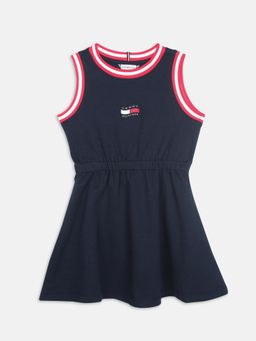 Tommy Hilfiger - Girls Cotton Crew Neck A-Line Dress