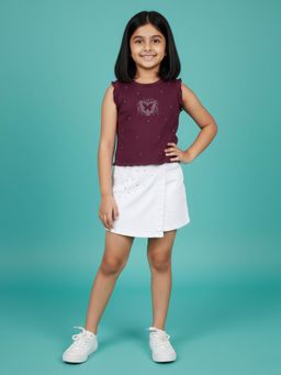 KiddoPanti - Sleeveless Crop Racer Back T-Shirt and Skorts