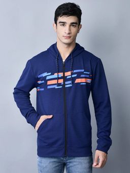 Shiv Naresh - Navy Blue Printed Hoodie