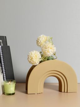 Bonhomie - Beige Solid Minimalistic Ceramic Vase
