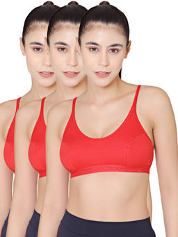 Bodycare - Pack of 3 Sports Bra In Red Colour