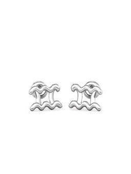 Candere by Kalyan Jewellers - 18K White Gold Aquarius Stud Earring for Women
