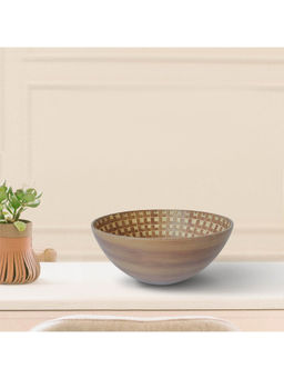 HomeTown - Zenith Polyresin Round Tera Bowl Diameter 23Cm In Brown