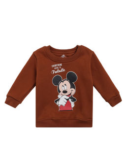 Bodycare - Mickey & Friends Boys Sweatshirt Round Neck Full Sleeves Printed Brown