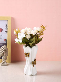Tayhaa - White Butterfly Bloom Sculpture Vase