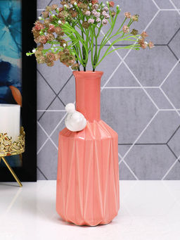 Tayhaa - Peach Textured Ceramic Flower Vase
