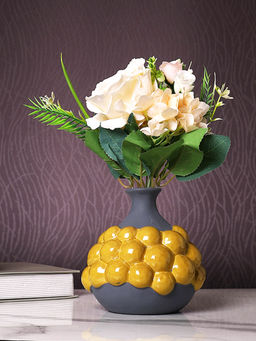 Tayhaa - Yellow Bubble Ceramic Vase