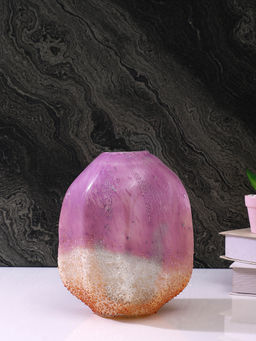 Tayhaa - Purple Textured Glass Flower Vase