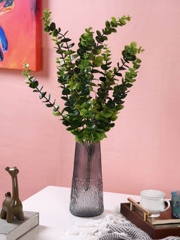 Tayhaa - Obsidian Wave Grey Textured Glass Flower Vase