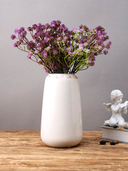 Tayhaa - White Essence Glossy Ceramic Flower Vase