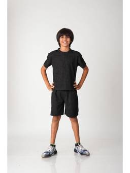 Urban buds - Boys Geometric Jacquard T-shirt and Short