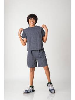 Urban buds - Boys Geometric Jacquard T-shirt and Short