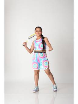 Urban buds - Girls Tie-Dye Activewear Performance Crop Tank and Short