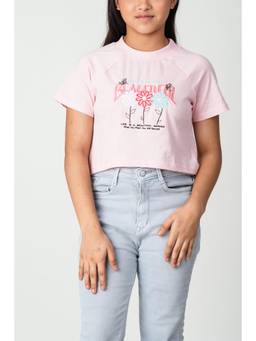 Urban buds - Girls Embroidered T-Shirt - 100% Cotton Soft Everyday Tee