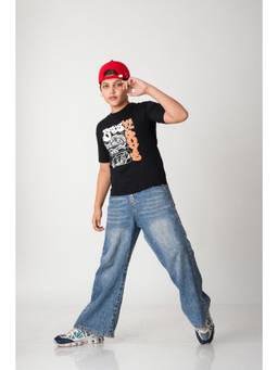 Urban buds - Boys Black Boys Will Be Boys Graphic Cotton T-Shirt