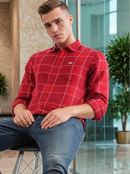 Lee - Mens Checkered Red Shirt (Slim)