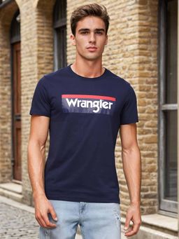 Wrangler - Mens Regular Graphic Print Navy T-Shirt