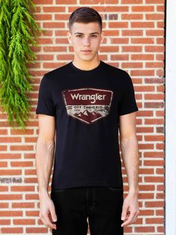 Wrangler - Mens Graphic Print Blue Crew Neck T-shirt