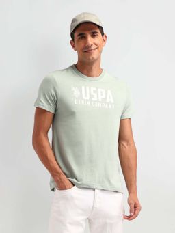U.S. POLO ASSN. - Green Printed Crew Neck T-Shirt