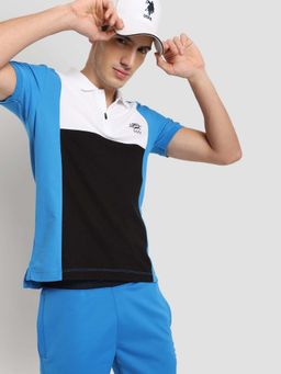 U.S. POLO ASSN. - Multi-Color Colorblock Collar Neck Polo T-Shirt