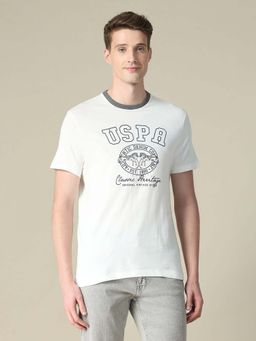 U.S. POLO ASSN. - White Typography Crew Neck T-Shirt