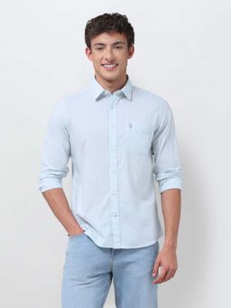 U.S. Polo Assn. Denim Co. - Blue Stripes Collar Neck Shirt